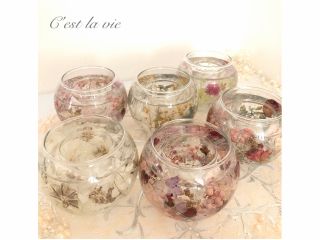 中にティーライトキャンドルを入れて灯します!