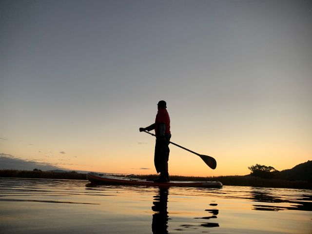 水上から眺める夕日も最高です♪