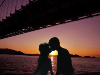 夕方と夜の間の幻想的な時間を2人だけでお楽しみください