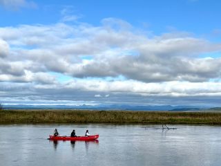 ゴールの岩保木水門からの風景。 壮大な景色を感じられるコースです。
