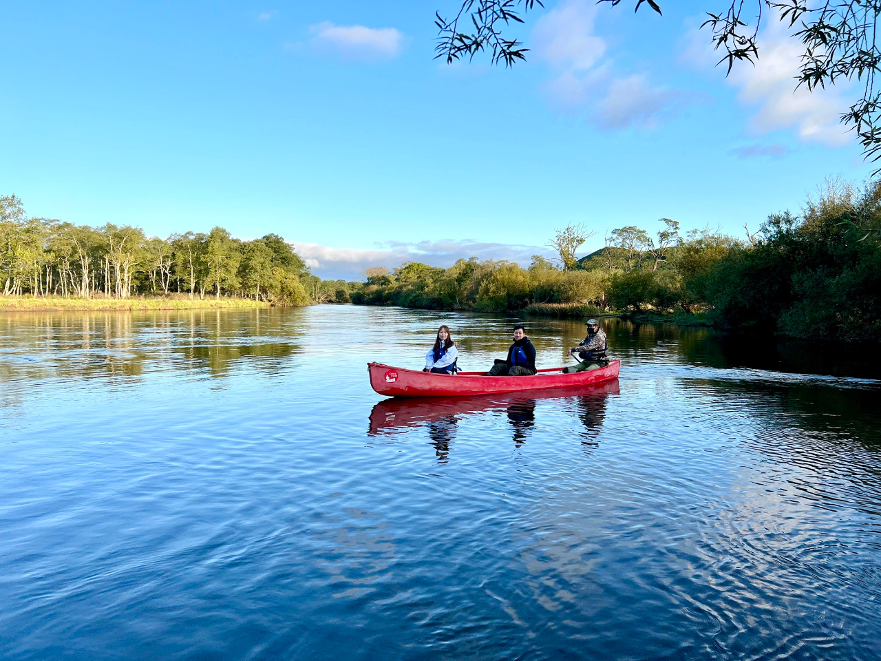 スタートの細岡カヌーポート。      ここから8キロ80分〜90分のカヌーツアー♪