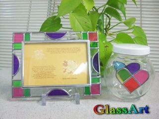 体験レッスンで作るガラスのフォトフレームの一例です。
