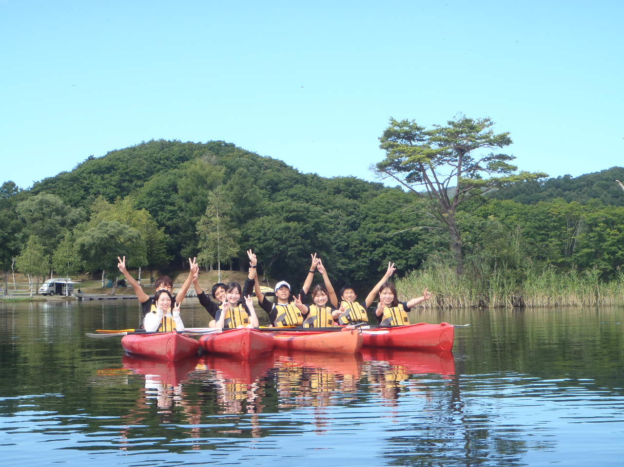 誰とペアを組むか”じゃんけんポン!”乗る前から盛り上がるグループでの体験。団体貸し切りの対応もできます。