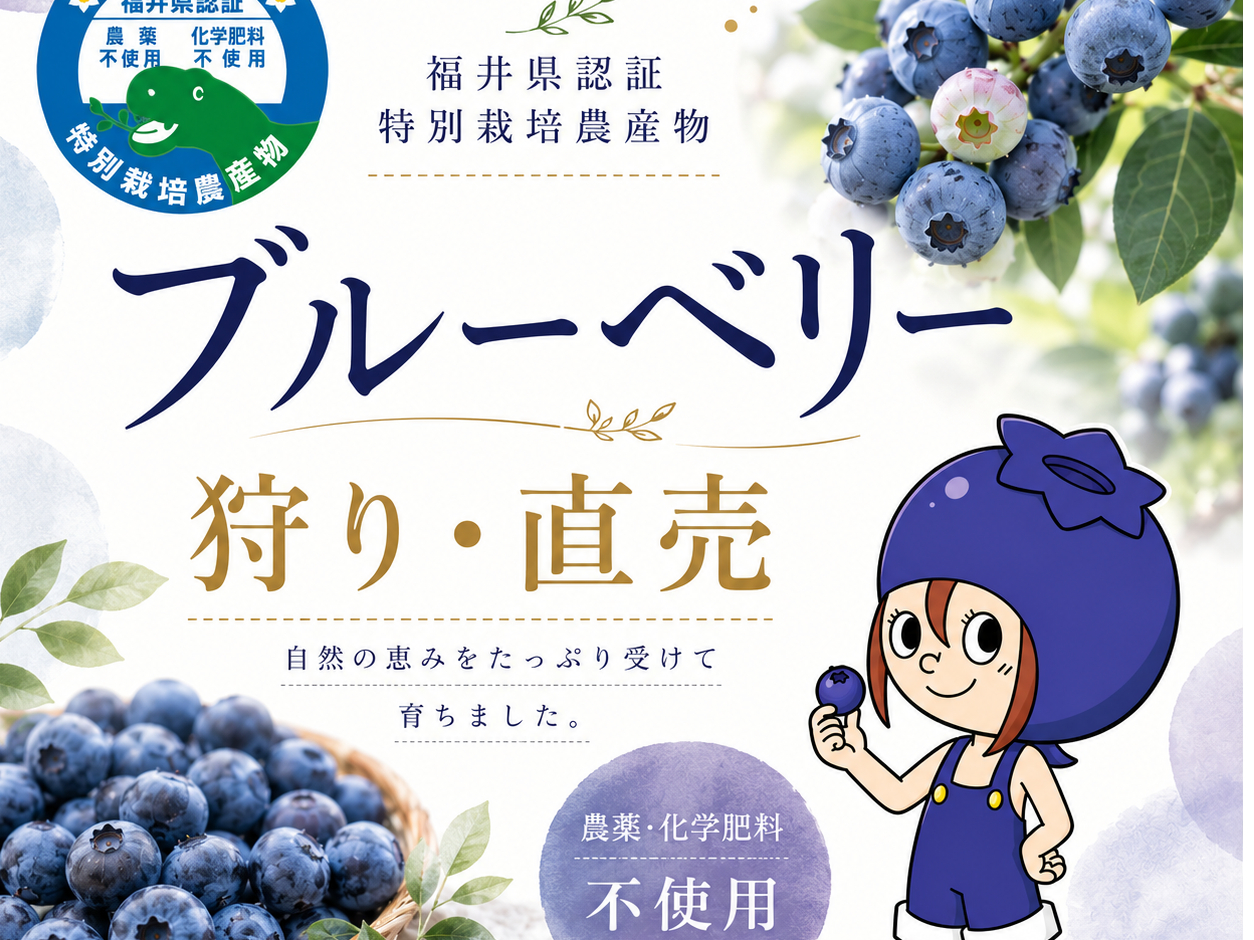 あわらに来たらフルーツ狩り! 福井最大級のブルーベリー園!食べ放題!はぴコイン...