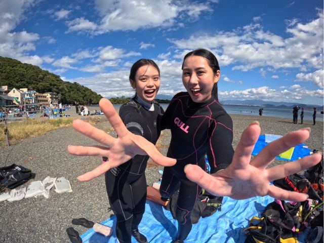 水中で記念写真!