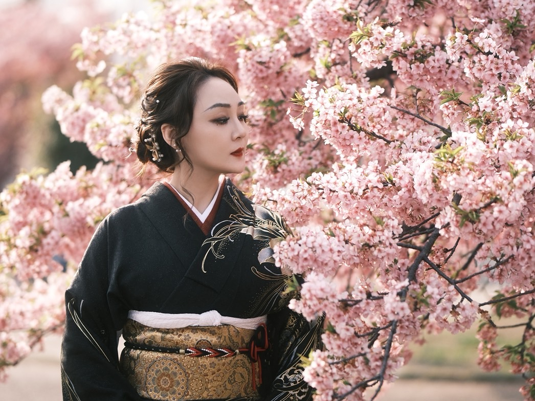 ���{�뉀�ɗn�����ޒ����p�ƁA�z�Ƃ������B A serene moment of graceful dance in a Kyoto townhouse.