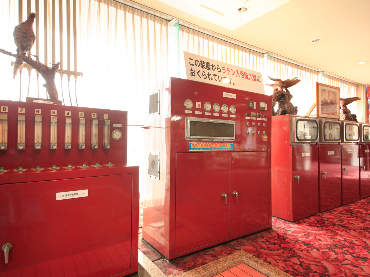 ラドン吸入室まで送られています