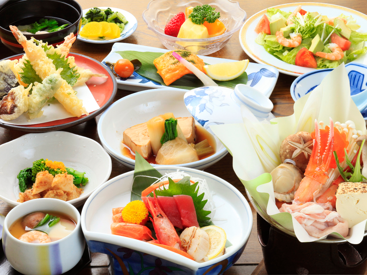 ご宴会Bプラン 季節により素材・盛り付け・器など写真と異なる場合がございます。