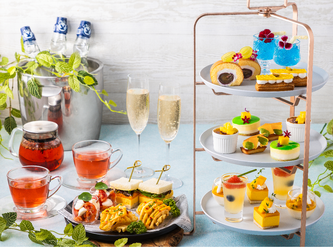 【夏のトロピカルアフタヌーンティー】KUSMI TEAなどドリンクフリーフロー＆...