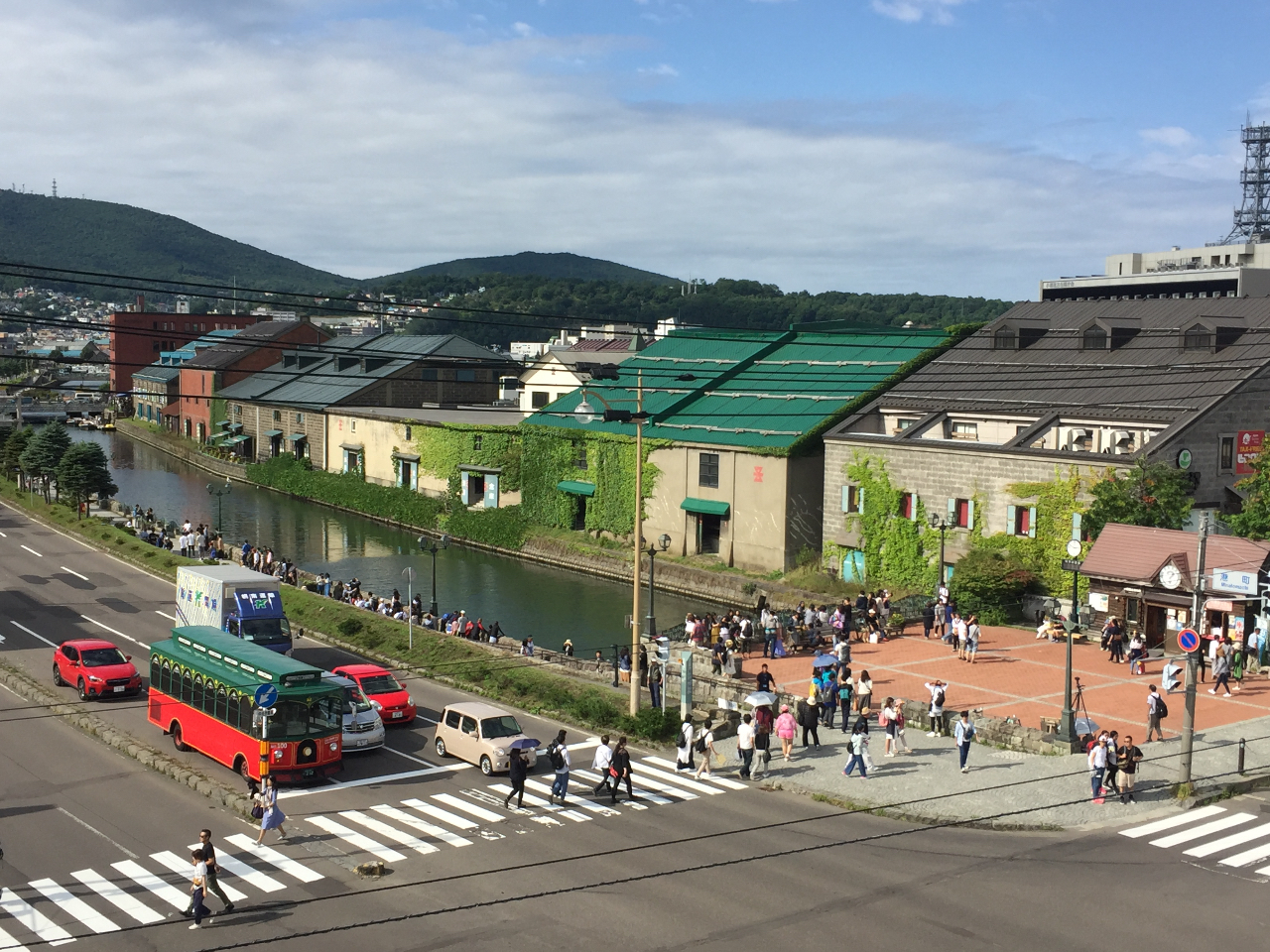 小樽運河の風景。映画やドラマでおなじみの場所です。