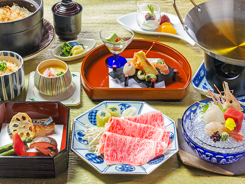 24階 日本料理「和乃八窓庵」黒毛和牛しゃぶしゃぶ&北海道海鮮コース