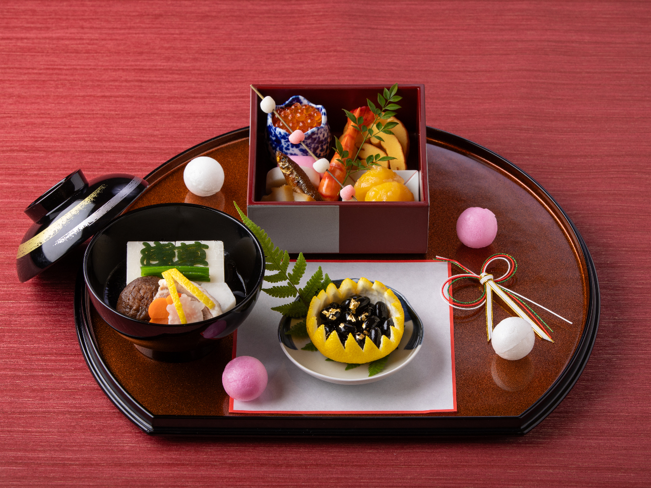 【おせち前菜】新年を彩る前菜の盛り合わせとお雑煮