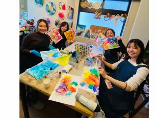 アルコールインクアート体験(インテリアパネル)