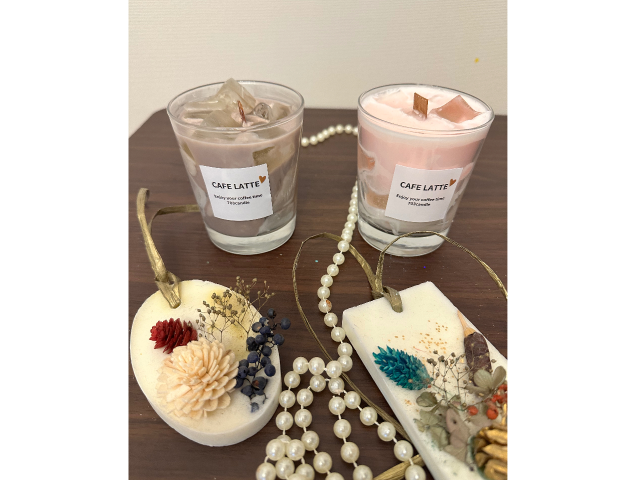 カフェラテキャンドル