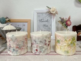 ソイワックスを使用したキャンドルです。