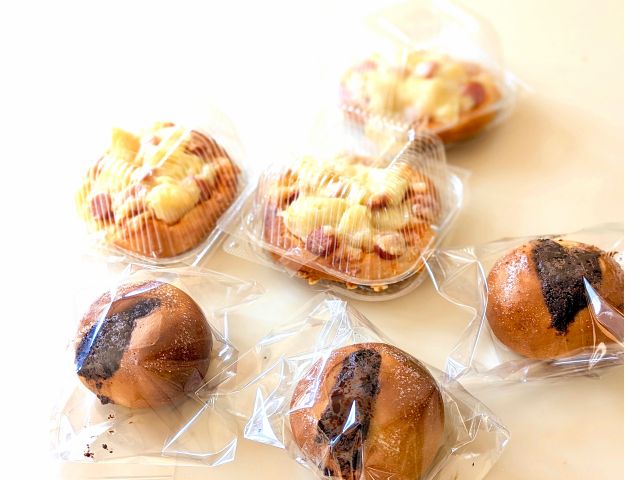 作ったパンは、この様にラッピングしてお持ち帰り。