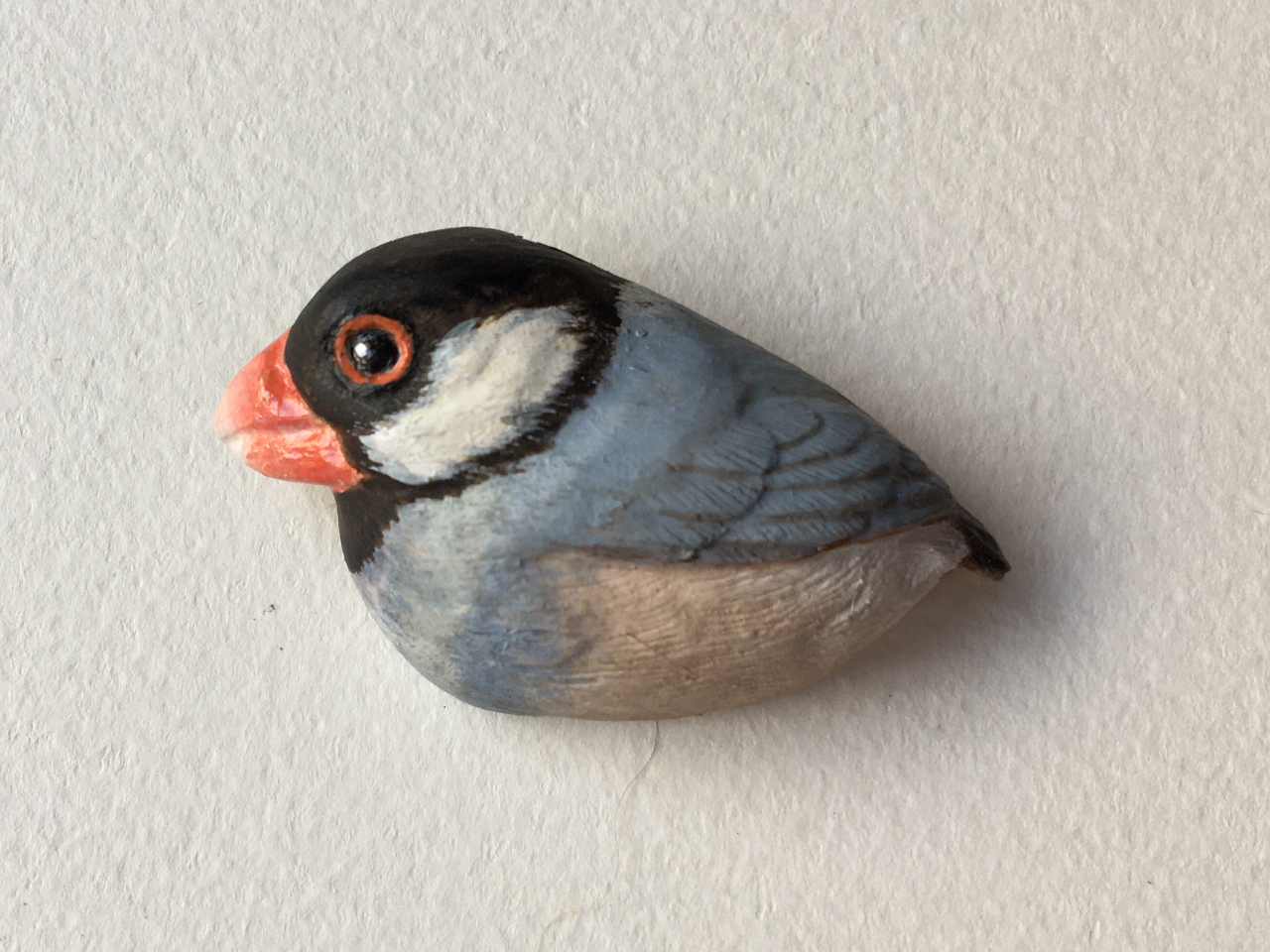 文鳥のブローチです。