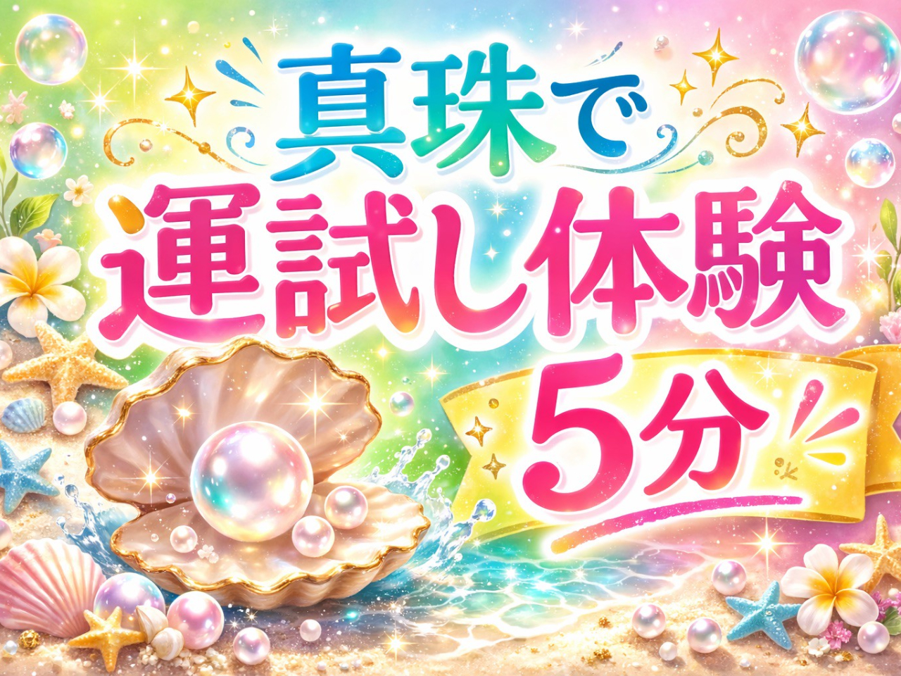 直前特典】本物の真珠取り出し体験/約5分、沢山の真珠の中から選びます