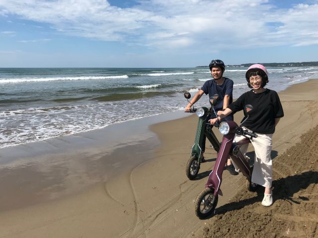 日本でココだけ!未来型EVバイクで砂浜ツーリング!