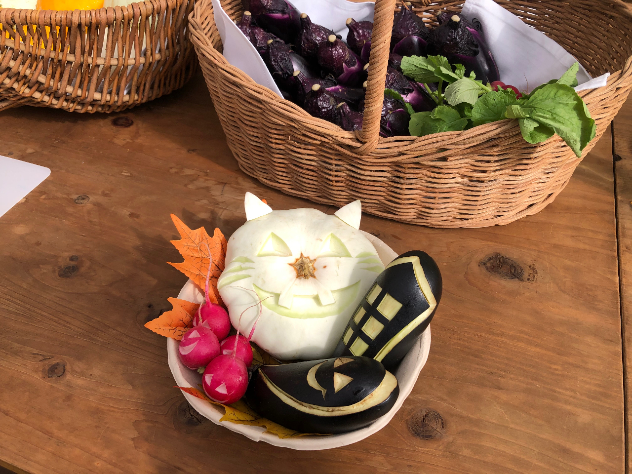 季節の野菜のベジタブルカービング体験です。