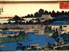 「横十間川」川沿いには浮世絵で描かれた名所が多数存在