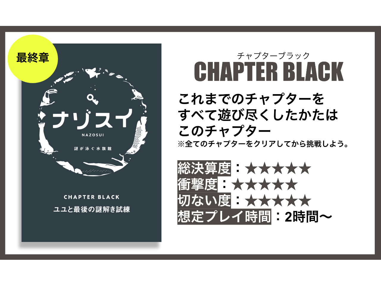 ナゾスイ最終章『CHAPTER BLACK 〜ユユと最後の謎解き試練〜』