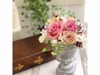 プリザーブドフラワー体験レッスンの一例