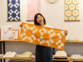 大阪 堺で染め体験。世界遺産 古墳手ぬぐい♪