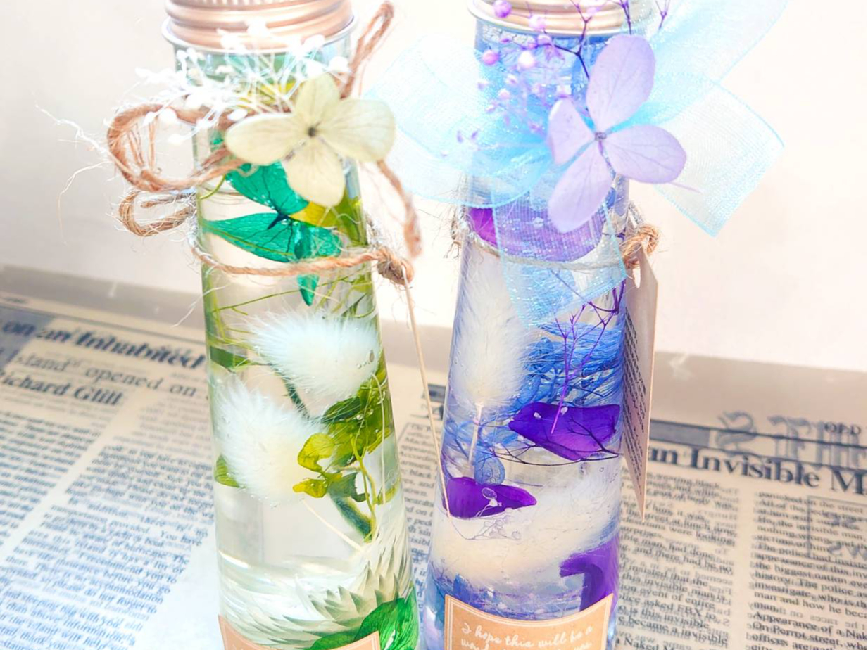 グリーンやパープルのハーバリウム