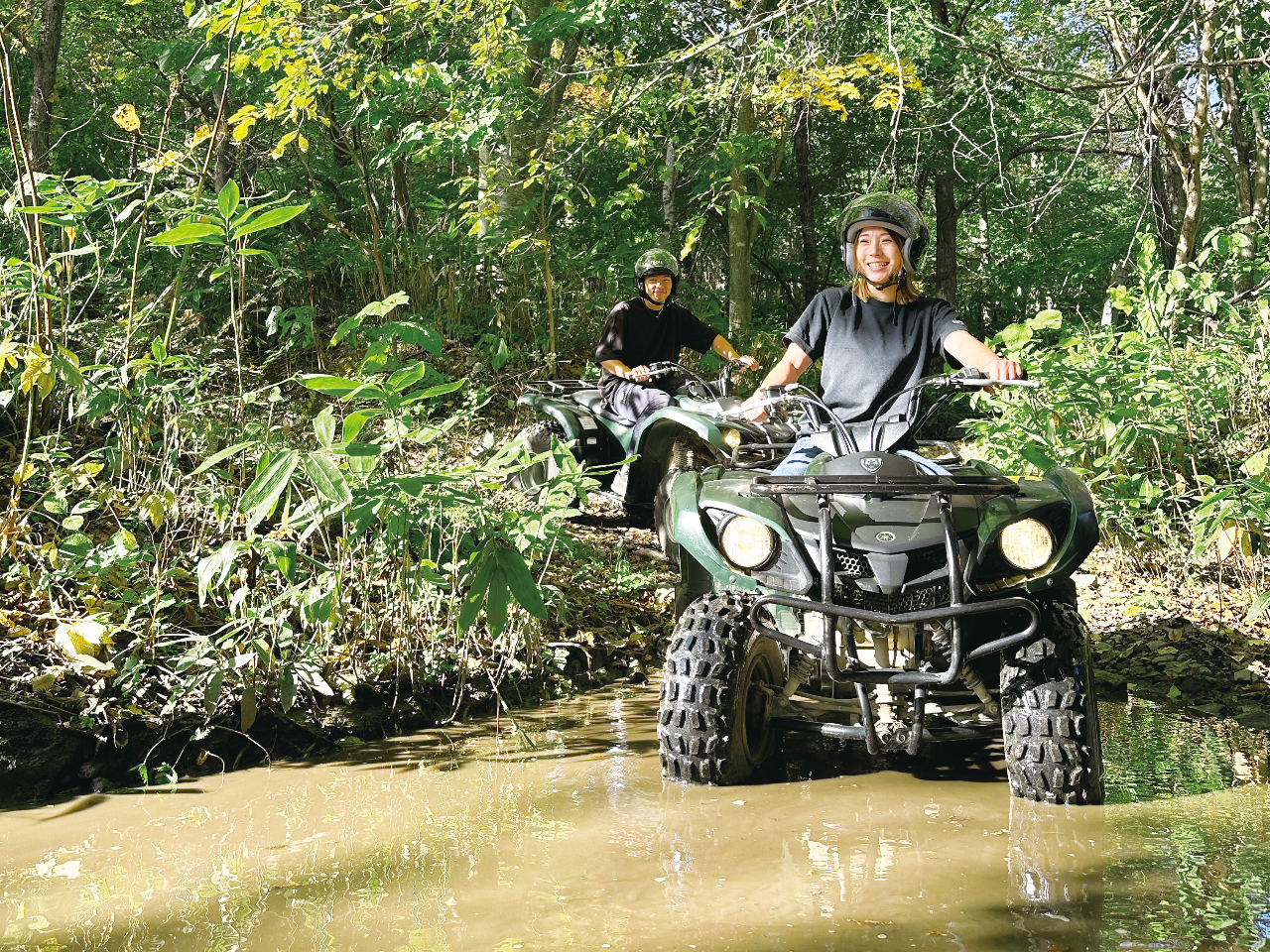 送迎可【札幌市で本格的山岳林間コース45分】ATV(四輪バギー)で自然を体感!!