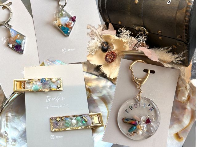 天然石キーホルダーor天然石クリップがお作りいただけます!(キーホルダーは現在とデザインが異なります)