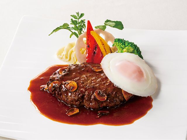 茨城県産霞浦(かほ)牛のハンバーグ シャスールソース(+700円)