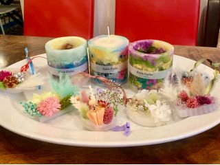 お客様の作品です☆*:.。. 初めてでも、このように素敵なキャンドルがつくれます♪