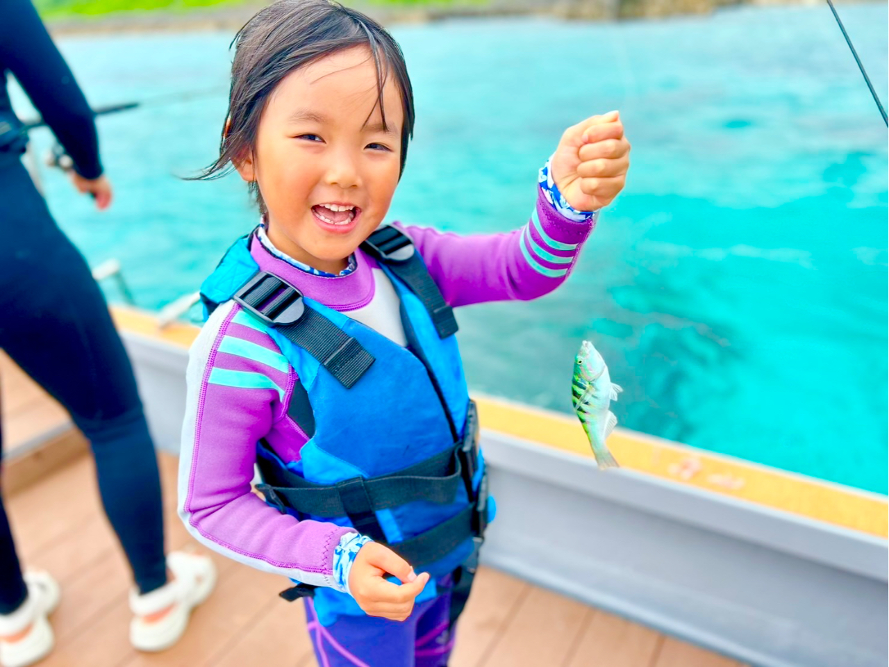 綺麗な模様のお魚が釣れました。