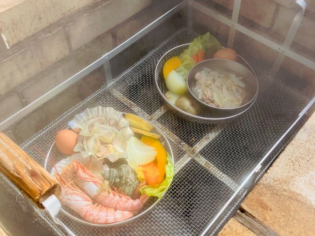 温泉蒸気で蒸す地獄蒸し