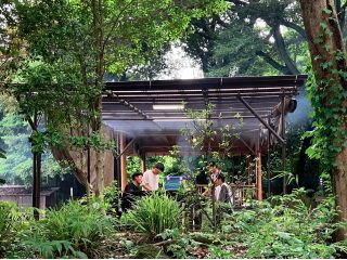 自然の中の店内(東屋前席の風景)