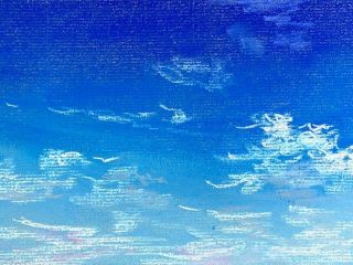 はじめての方でも本格的なパステル画を体験できます!ふんわりした色調が魅力の青空と雲を描きます。