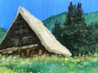 一回(約2時間)で本格油絵の風景画が完成!初めての方でも完成出来ますよ♪