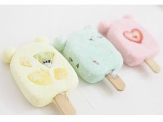 ★ひんやりアイスバー★→アイス成型(2個)、ひんやり凍らせテクニックを学ぶ、フルーツをデコレーション♪【サイズ】アイス部分約4.5cm