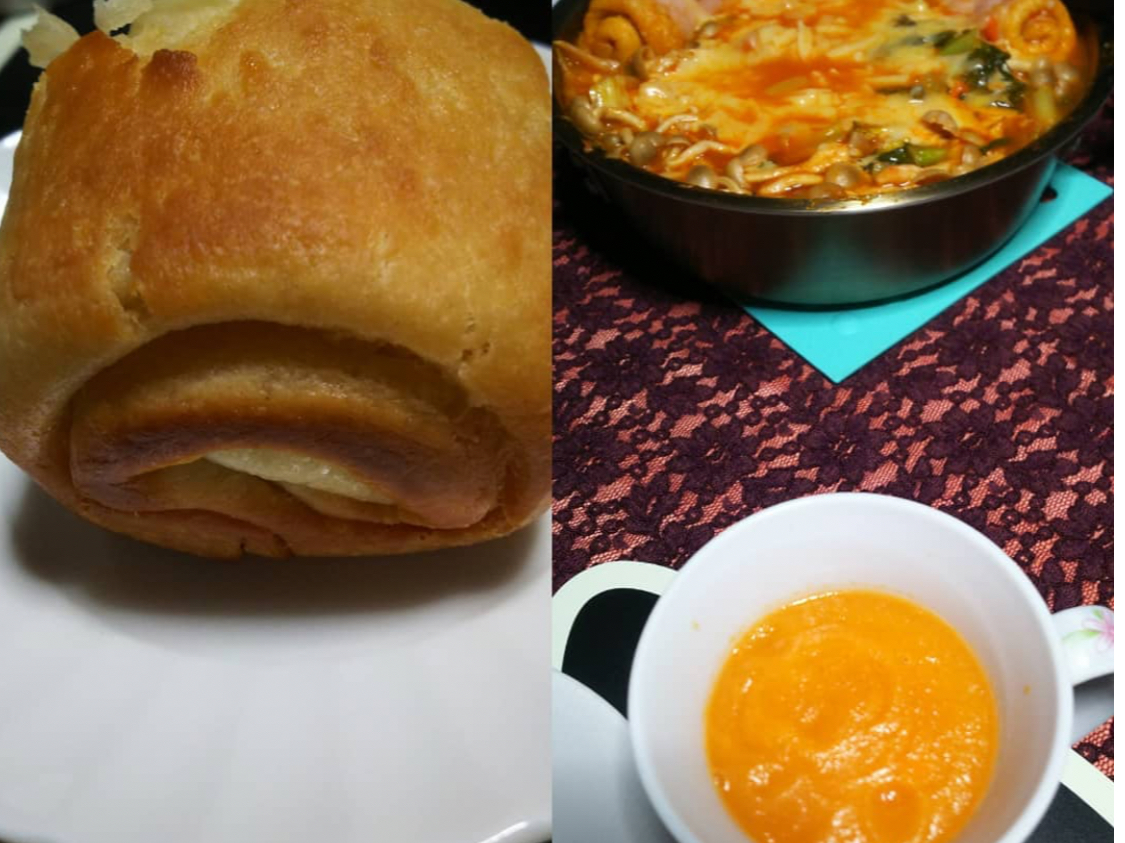 例:米粉のデニッシュ食パン・イタリアントマト鍋・ホットスムージー