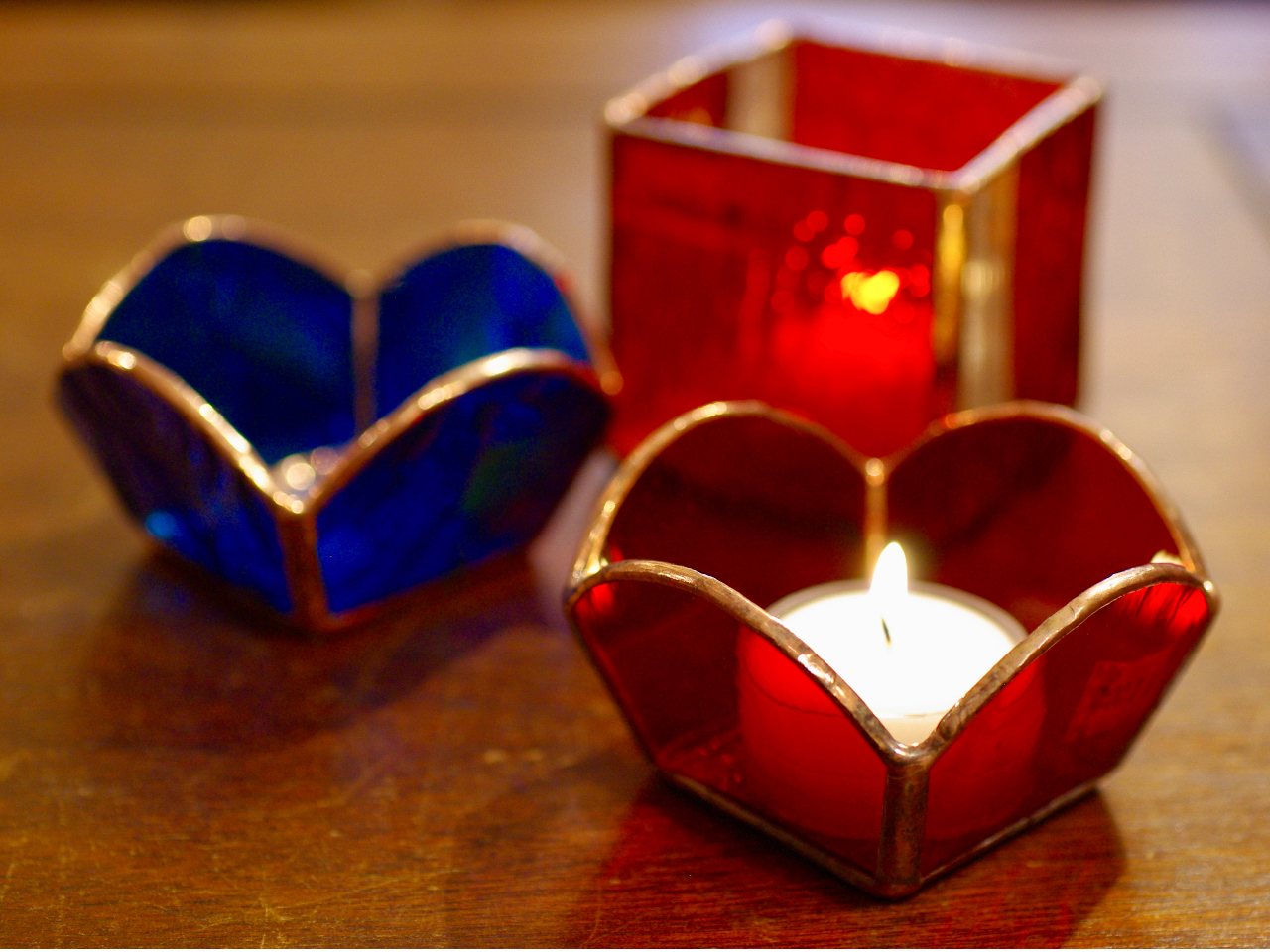 キャンドルホルダー 花&四角形