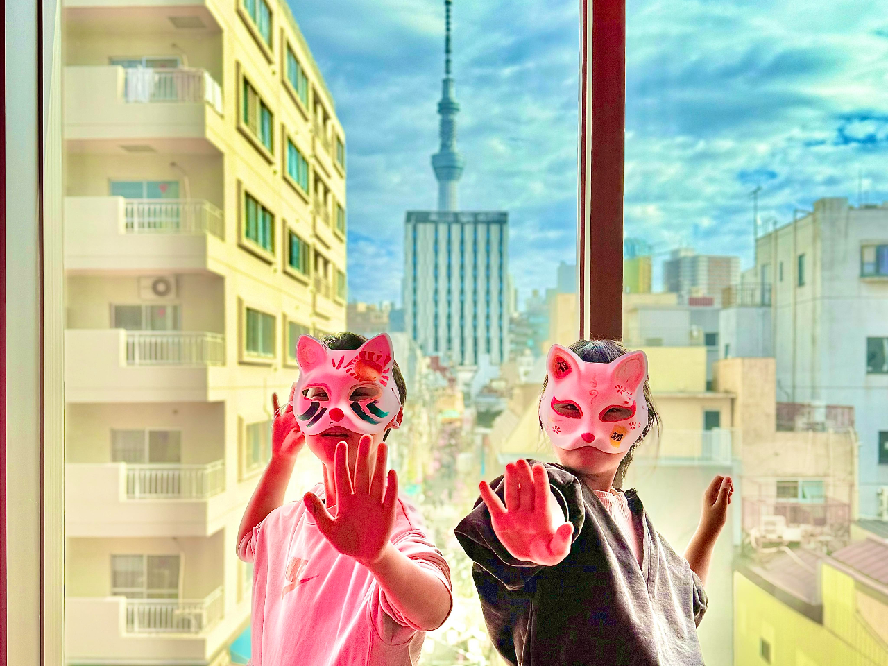 東京・浅草】 狐面の絵付け体験 オリジナルの狐のお面を作ろう！/Pink