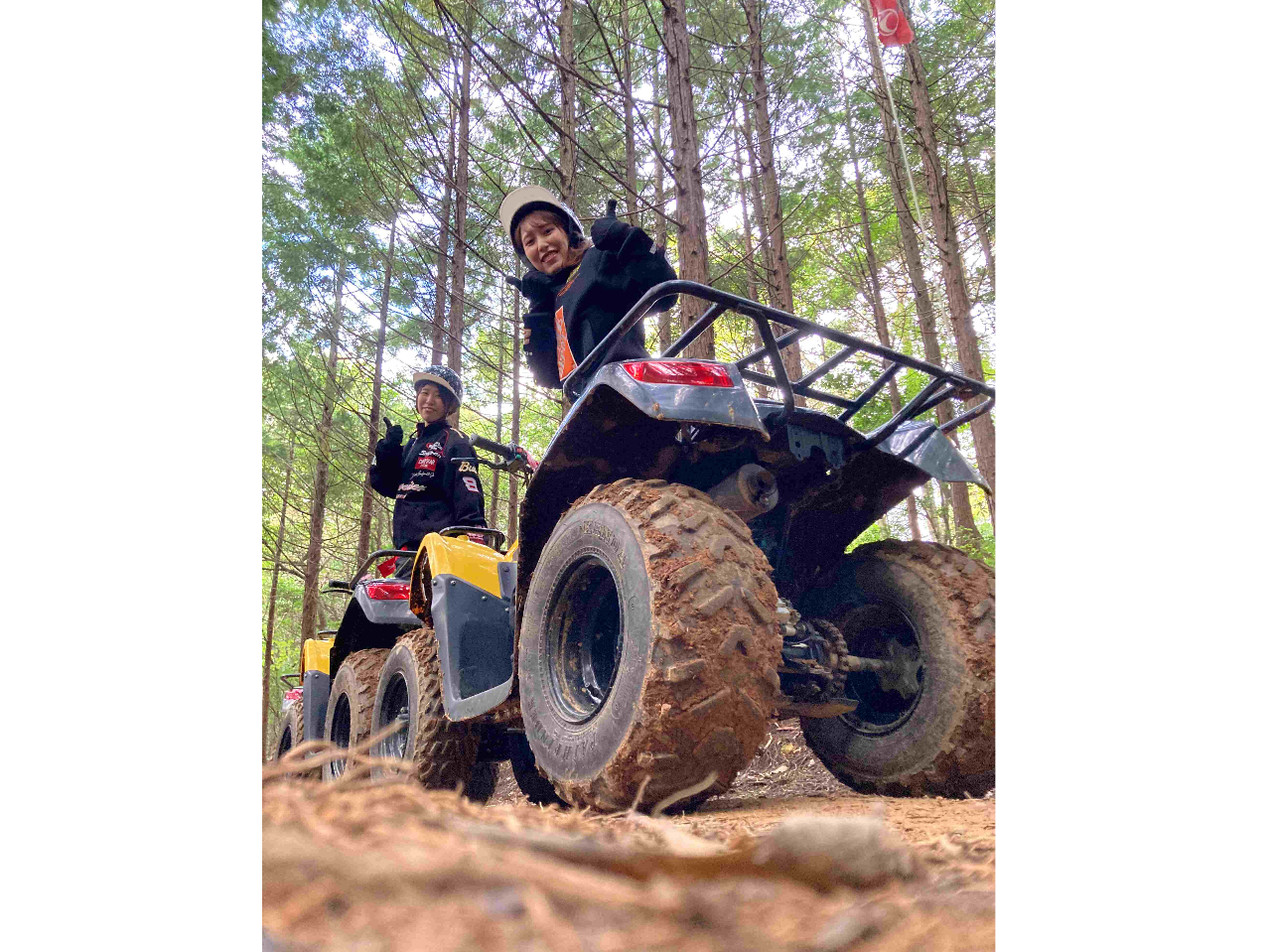 女性にも人気のアクティブチャレンジコース!ワイルドに走れるのが魅力!本格オフロードコースを駆け抜けると、ストレス発散!!
