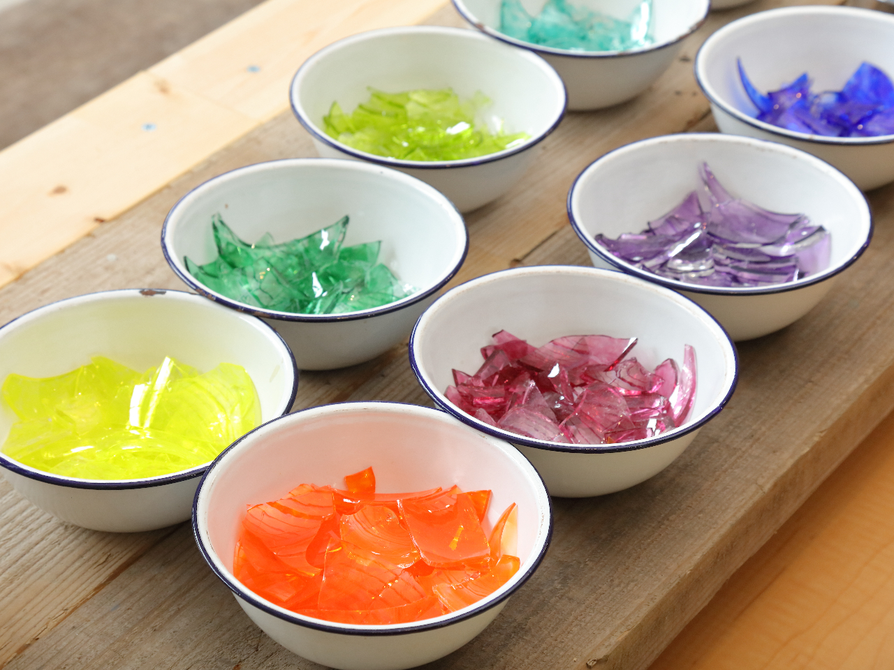 模様に使うガラスカレット