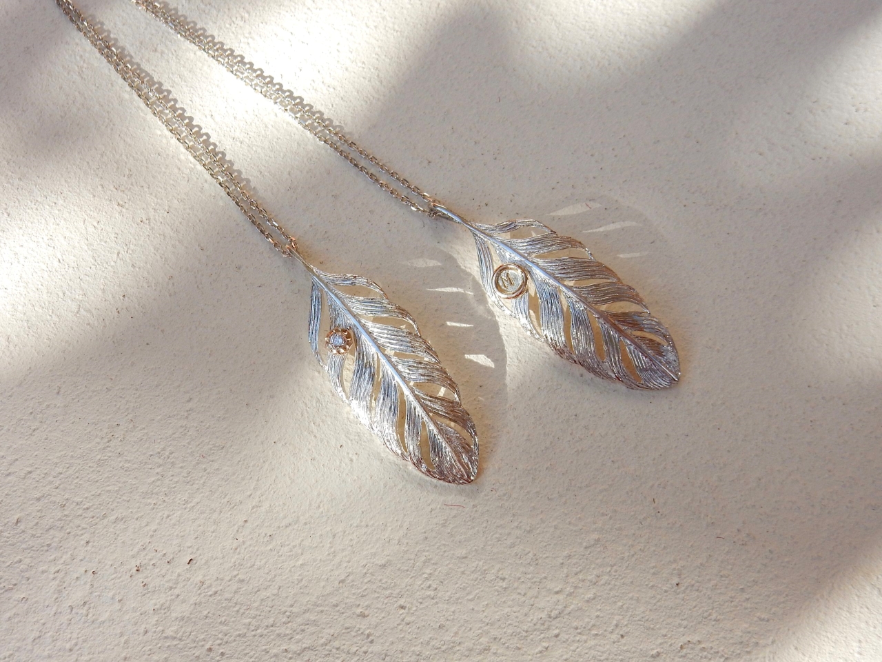 手作りシルバーアクセサリー:フェザーネックレス