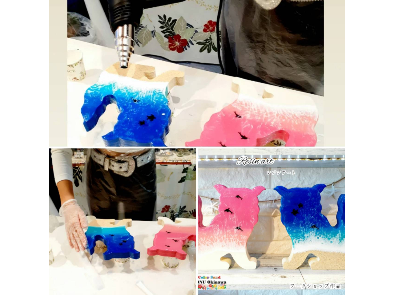 沖縄／北谷】『丸型時計』のレジンアート体験☆沖縄の海を手作り