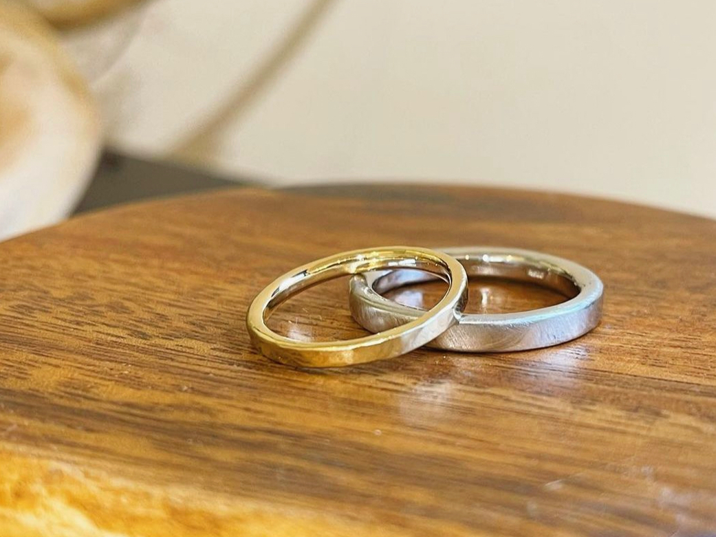 K18イエローゴールド/プラチナ900  マット仕上げ