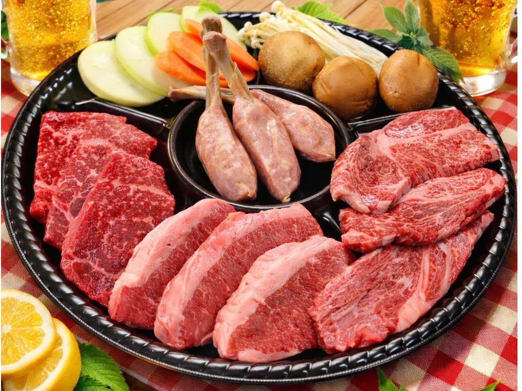 ��Ԃ�Ŋy���߂�BBQ�I��l�p�͈�l300g�̑�{�����[���ł��I���ʐ^�͂R�l�O�B���сA�{�̖�؂�