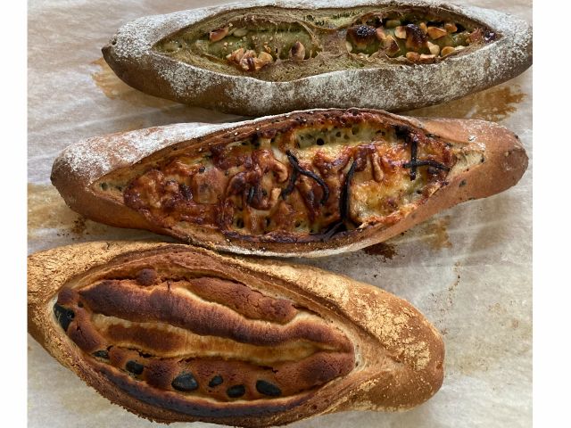 和の3種のバケット 抹茶、きな粉、塩昆布