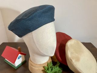 カラーデニムで一重のシンプルベレーを作りましょう!